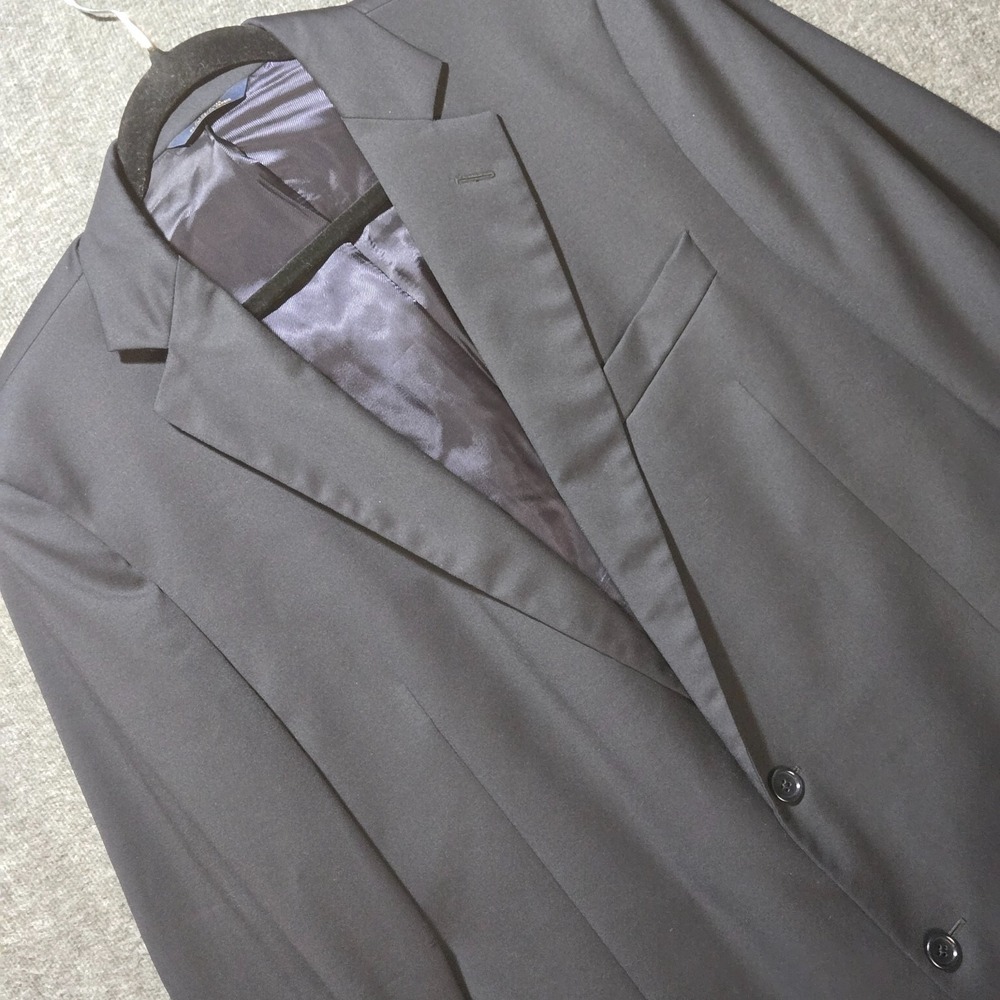Brooks Brothers 1818 Regent Wool Blazer Estrato Black Jacket Sport Coat Sz 44 XL